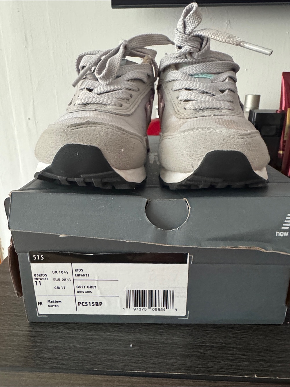 New Balance Kids Grey Athletic Lace-Up Sneakers